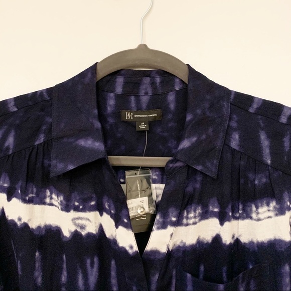 NWT INC tie dye button up long sleeved 2X - Picture 7 of 10